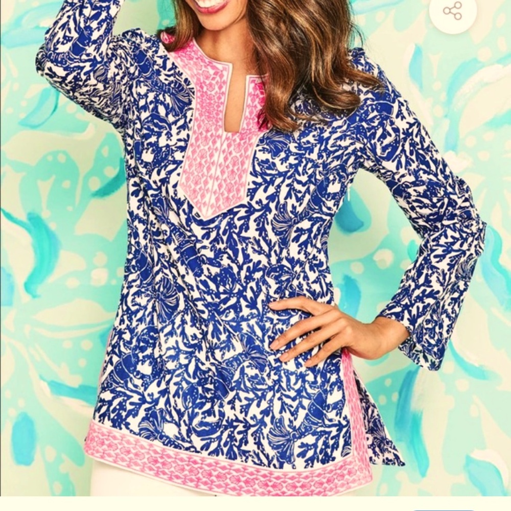 NWT Lilly Pulitzer Tunic Top Ocean Cove Tunic L - Picture 3 of 15